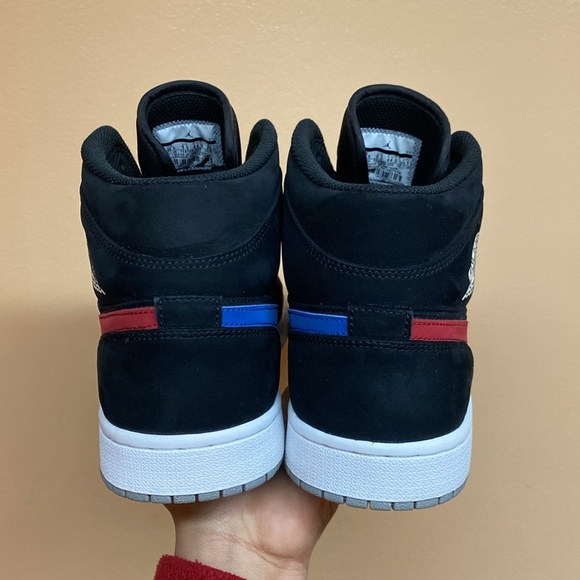 Air Jordan 1 Mid Multi Color Swoosh Black 554724-065 - Picture 5 of 16